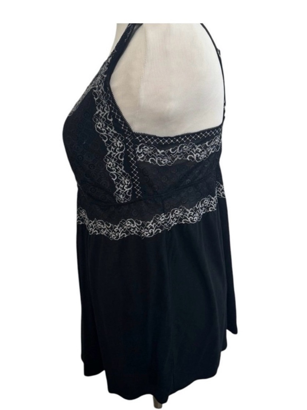 Soma Cool Nights Black Lace babydoll Nightgown - Picture 3 of 5